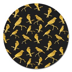 Background With Golden Birds Magnet 5  (round) by Vaneshart