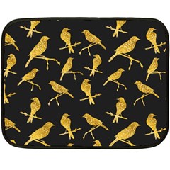 Background With Golden Birds Double Sided Fleece Blanket (mini)  by Vaneshart