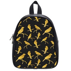 Background With Golden Birds School Bag (small) by Vaneshart