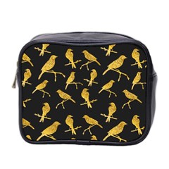 Background With Golden Birds Mini Toiletries Bag (two Sides)