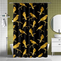 Background With Golden Birds Shower Curtain 48  X 72  (small)  by Vaneshart