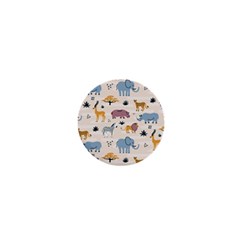 Wild animals seamless pattern 1  Mini Buttons