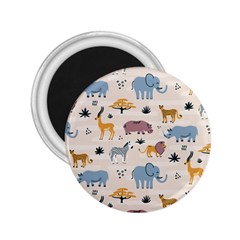 Wild animals seamless pattern 2.25  Magnets