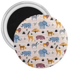 Wild animals seamless pattern 3  Magnets