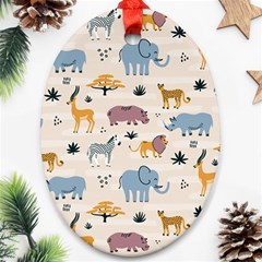 Wild animals seamless pattern Ornament (Oval)