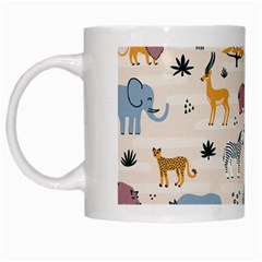 Wild animals seamless pattern White Mugs