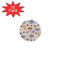 Wild animals seamless pattern 1  Mini Buttons (10 pack) 