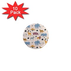 Wild animals seamless pattern 1  Mini Magnet (10 pack) 