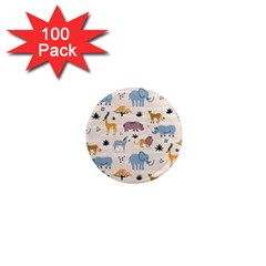 Wild animals seamless pattern 1  Mini Magnets (100 pack) 