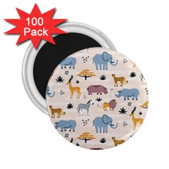 Wild animals seamless pattern 2.25  Magnets (100 pack) 