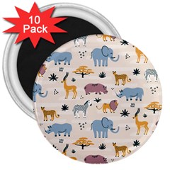 Wild animals seamless pattern 3  Magnets (10 pack) 