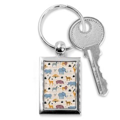 Wild animals seamless pattern Key Chain (Rectangle)