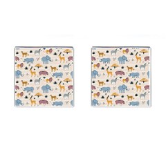 Wild animals seamless pattern Cufflinks (Square)