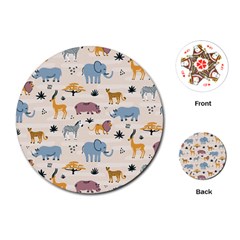 Wild animals seamless pattern Playing Cards Single Design (Round)