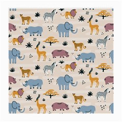 Wild animals seamless pattern Medium Glasses Cloth