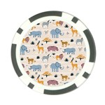 Wild animals seamless pattern Poker Chip Card Guard Front