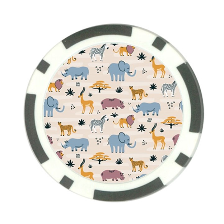 Wild animals seamless pattern Poker Chip Card Guard