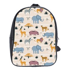 Wild animals seamless pattern School Bag (Large)