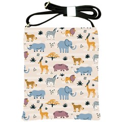 Wild animals seamless pattern Shoulder Sling Bag