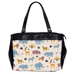 Wild animals seamless pattern Oversize Office Handbag (2 Sides)