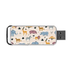 Wild Animals Seamless Pattern Portable Usb Flash (two Sides) by Vaneshart