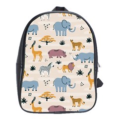 Wild animals seamless pattern School Bag (XL)