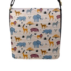 Wild animals seamless pattern Flap Closure Messenger Bag (L)