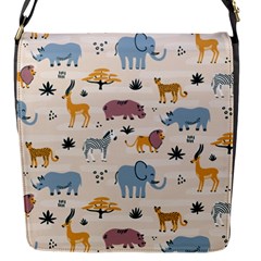 Wild animals seamless pattern Flap Closure Messenger Bag (S)