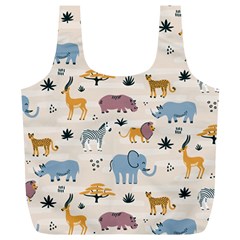 Wild animals seamless pattern Full Print Recycle Bag (XL)