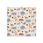 Wild animals seamless pattern Satin Bandana Scarf Front