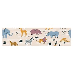 Wild animals seamless pattern Satin Scarf (Oblong)