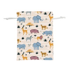 Wild animals seamless pattern Lightweight Drawstring Pouch (L)