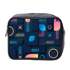 Gradient Geometric Shapes Dark Background Mini Toiletries Bag (two Sides)