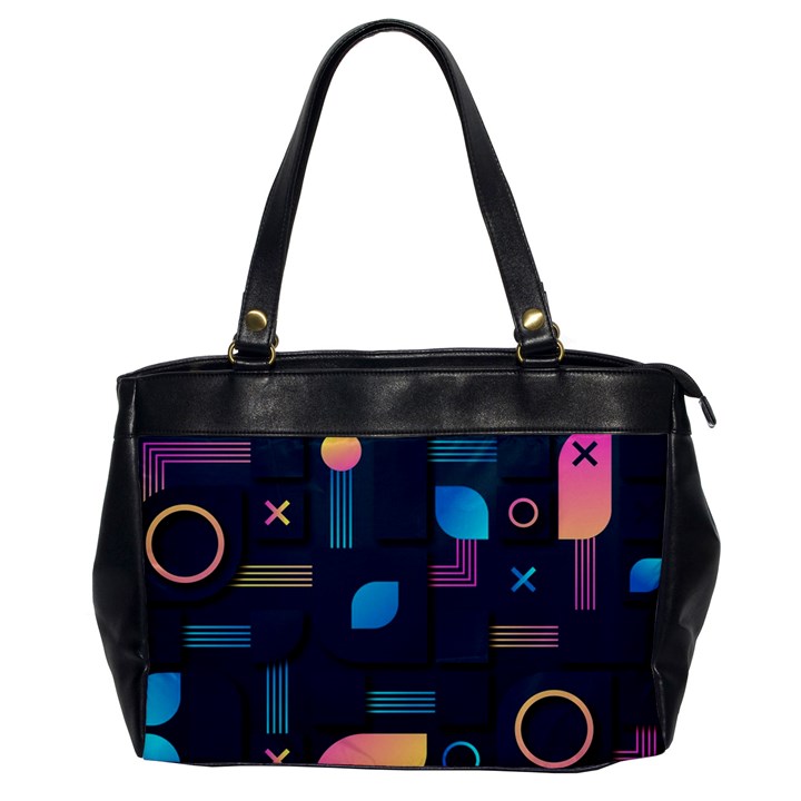 Gradient geometric shapes dark background Oversize Office Handbag