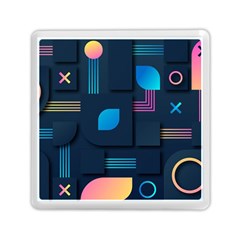 Gradient Geometric Shapes Dark Background Memory Card Reader (square) by Vaneshart