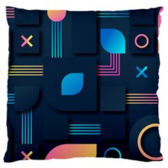 Gradient Geometric Shapes Dark Background Large Cushion Case (one Side) by Vaneshart