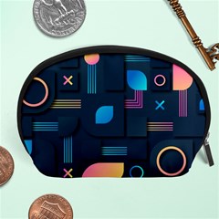 Gradient Geometric Shapes Dark Background Accessory Pouch (large) by Vaneshart