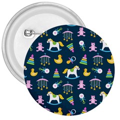 Cute Babies Toys Seamless Pattern 3  Buttons by Vaneshart