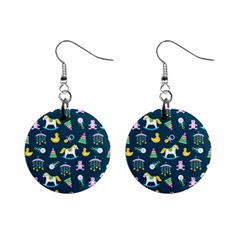 Cute Babies Toys Seamless Pattern Mini Button Earrings by Vaneshart