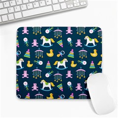 Cute Babies Toys Seamless Pattern Large Mousepads by Vaneshart