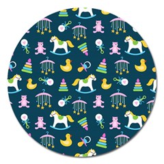 Cute Babies Toys Seamless Pattern Magnet 5  (round) by Vaneshart