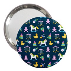 Cute Babies Toys Seamless Pattern 3  Handbag Mirrors by Vaneshart