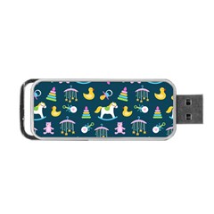 Cute Babies Toys Seamless Pattern Portable Usb Flash (one Side) by Vaneshart