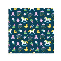 Cute Babies Toys Seamless Pattern Small Satin Scarf (square) by Vaneshart