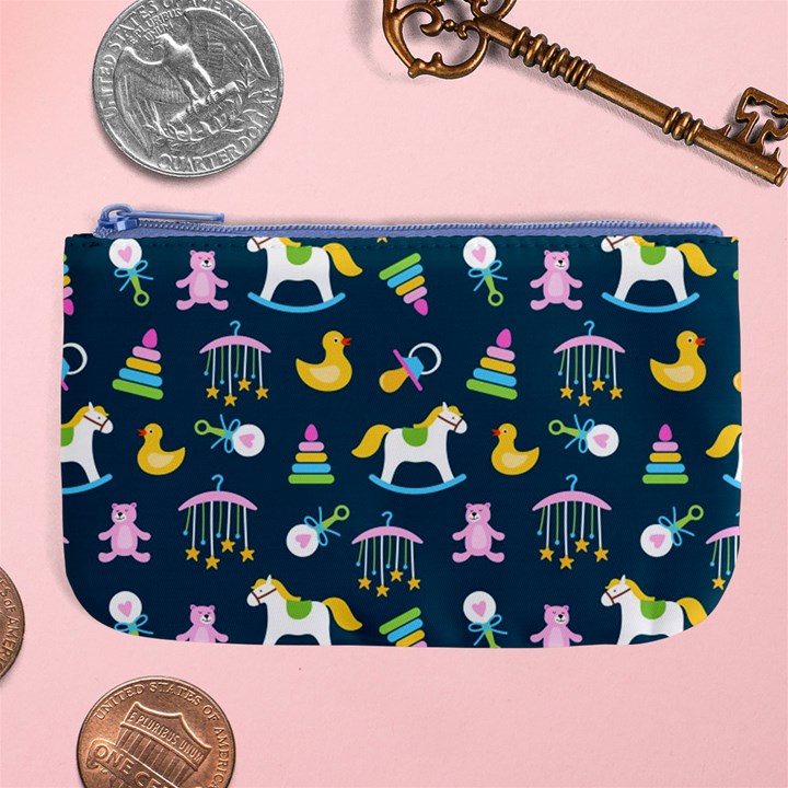 Cute babies toys seamless pattern Large Coin Purse