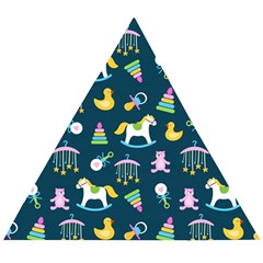 Cute Babies Toys Seamless Pattern Wooden Puzzle Triangle by Vaneshart