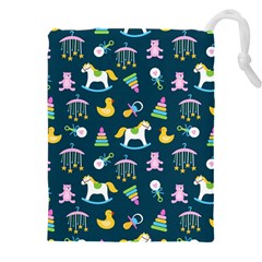 Cute Babies Toys Seamless Pattern Drawstring Pouch (5xl) by Vaneshart