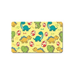 Seamless Pattern With Cute Dinosaurs Character Magnet (name Card)