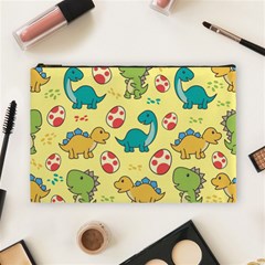 Seamless Pattern With Cute Dinosaurs Character Cosmetic Bag (large) by Vaneshart