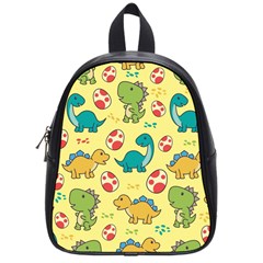 Seamless Pattern With Cute Dinosaurs Character School Bag (small) by Vaneshart